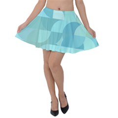 Geometric Ocean  Velvet Skater Skirt by ConteMonfrey