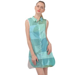 Geometric Ocean  Sleeveless Shirt Dress by ConteMonfrey