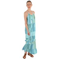 Geometric Ocean  Cami Maxi Ruffle Chiffon Dress by ConteMonfrey