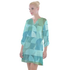 Geometric Ocean  Open Neck Shift Dress by ConteMonfrey