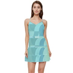 Geometric Ocean  Short Frill Dress by ConteMonfrey