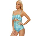 Geometric Ocean  Knot Front One-Piece Swimsuit View2