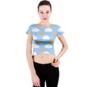 Sun And Clouds   Crew Neck Crop Top View1