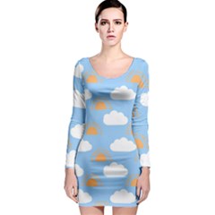 Sun And Clouds   Long Sleeve Bodycon Dress