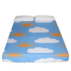 Sun And Clouds   Fitted Sheet (king Size)