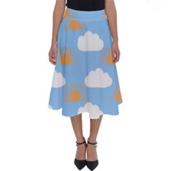 Sun And Clouds   Perfect Length Midi Skirt by ConteMonfrey