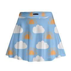 Sun And Clouds   Mini Flare Skirt by ConteMonfrey