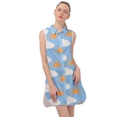 Sun And Clouds   Sleeveless Shirt Dress by ConteMonfrey