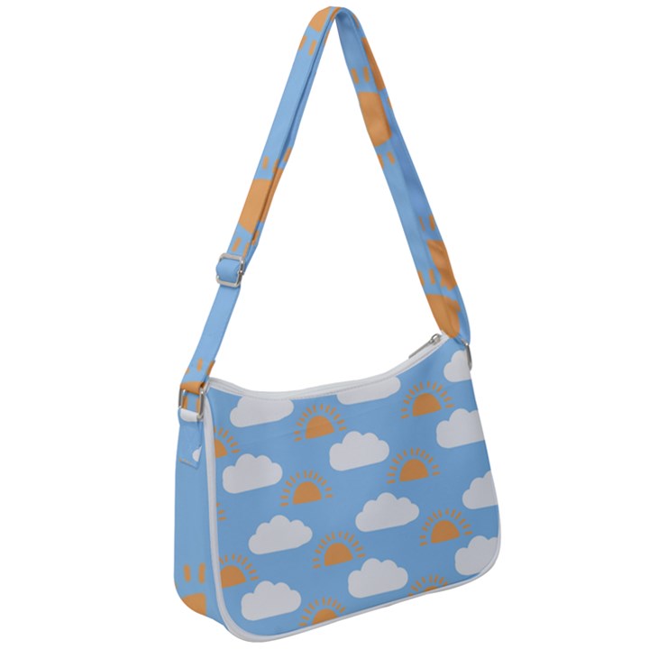 Sun And Clouds   Zip Up Shoulder Bag