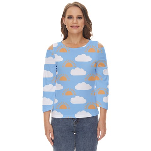 Sun And Clouds   Cut Out Wide Sleeve Top by ConteMonfrey