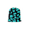 Neon cow dots blue turquoise and black Drawstring Pouch (Small) View2