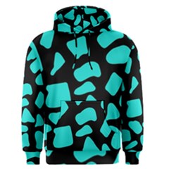 Neon Cow Dots Blue Turquoise And Black Men s Core Hoodie by ConteMonfrey