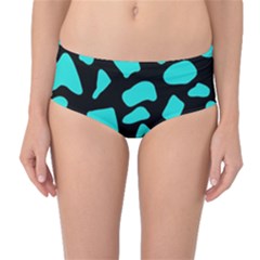 Neon Cow Dots Blue Turquoise And Black Mid-waist Bikini Bottoms by ConteMonfrey