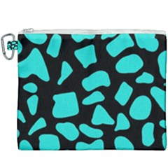 Neon Cow Dots Blue Turquoise And Black Canvas Cosmetic Bag (xxxl) by ConteMonfrey