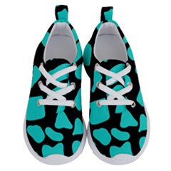 Neon Cow Dots Blue Turquoise And Black Running Shoes