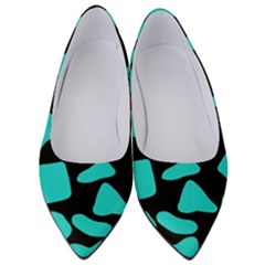 Neon Cow Dots Blue Turquoise And Black Women s Low Heels by ConteMonfrey