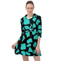 Neon cow dots blue turquoise and black Mini Skater Shirt Dress View1