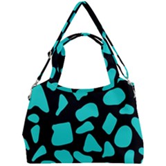 Neon Cow Dots Blue Turquoise And Black Double Compartment Shoulder Bag by ConteMonfrey