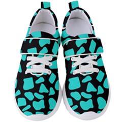 Neon Cow Dots Blue Turquoise And Black Women s Velcro Strap Shoes by ConteMonfrey