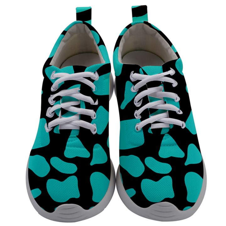 Neon cow dots blue turquoise and black Mens Athletic Shoes