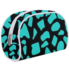 Neon Cow Dots Blue Turquoise And Black Make Up Case (large) by ConteMonfrey