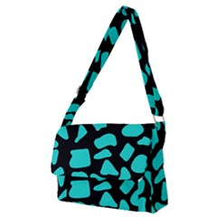 Neon Cow Dots Blue Turquoise And Black Full Print Messenger Bag (m) by ConteMonfrey