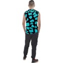 Neon cow dots blue turquoise and black Men s Regular Tank Top View2