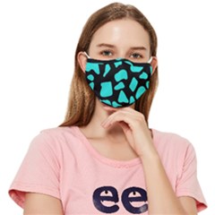 Neon Cow Dots Blue Turquoise And Black Fitted Cloth Face Mask (adult) by ConteMonfrey