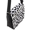 Leopard Print black and white Flap Closure Messenger Bag (S) View2