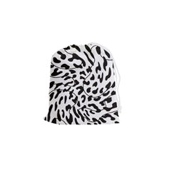 Leopard Print Black And White Drawstring Pouch (small) by ConteMonfrey