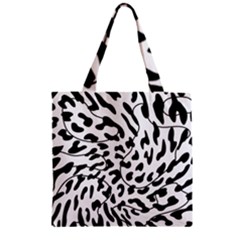 Leopard Print Black And White Zipper Grocery Tote Bag by ConteMonfrey