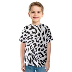 Leopard Print Black And White Kids  Sport Mesh Tee