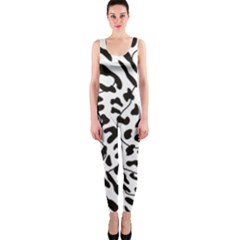 Leopard Print Black And White One Piece Catsuit by ConteMonfrey