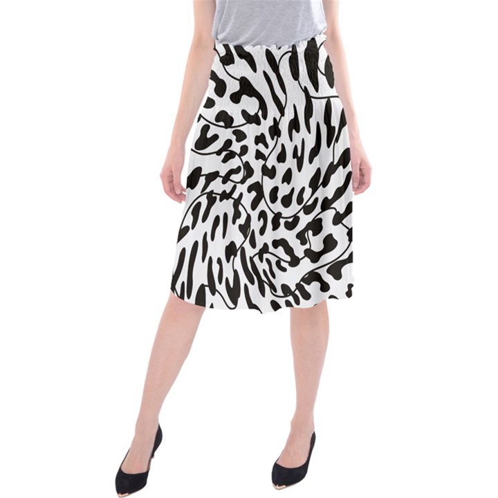 Leopard Print black and white Midi Beach Skirt