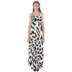 Leopard Print Black And White Empire Waist Maxi Dress by ConteMonfrey