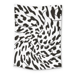 Leopard Print Black And White Medium Tapestry