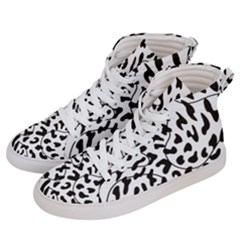 Leopard Print Black And White Men s Hi-top Skate Sneakers by ConteMonfrey