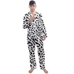 Leopard Print Black And White Men s Long Sleeve Satin Pajamas Set by ConteMonfrey