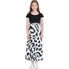 Leopard Print Black And White Kids  Flared Maxi Skirt by ConteMonfrey