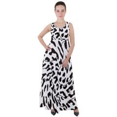 Leopard Print Black And White Empire Waist Velour Maxi Dress by ConteMonfrey