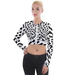 Leopard Print Black And White Long Sleeve Cropped Velvet Jacket by ConteMonfrey