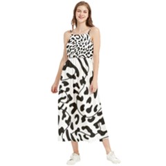 Leopard Print Black And White Boho Sleeveless Summer Dress by ConteMonfrey