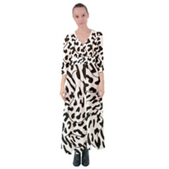 Leopard Print Black And White Button Up Maxi Dress by ConteMonfrey