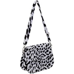 Leopard Print Black And White Saddle Handbag by ConteMonfrey