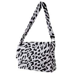 Leopard Print Black And White Full Print Messenger Bag (l) by ConteMonfrey