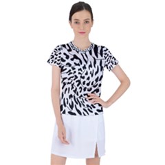 Leopard Print Black And White Women s Sports Top by ConteMonfrey