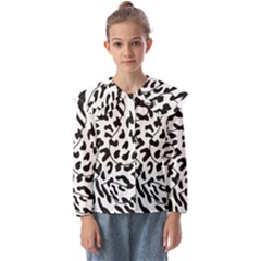 Leopard Print Black And White Kids  Peter Pan Collar Blouse by ConteMonfrey