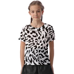 Leopard Print Black And White Kids  Frill Chiffon Blouse by ConteMonfrey