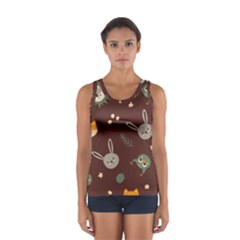 Rabbits, Owls And Cute Little Porcupines  Sport Tank Top  by ConteMonfrey