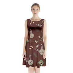 Rabbits, Owls And Cute Little Porcupines  Sleeveless Waist Tie Chiffon Dress by ConteMonfrey